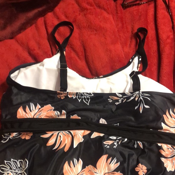 TANKINI BOY SHORT BATHING SWIM SUIT Adjustable straps padded built in bra - Picture 7 of 9